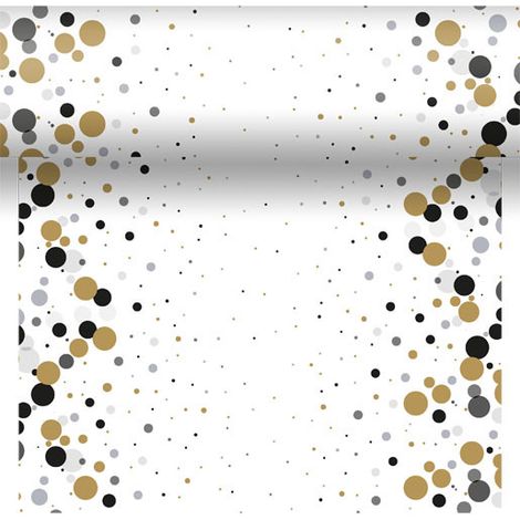 Duni Tischläufer Bubbles black 40 x 480 cm