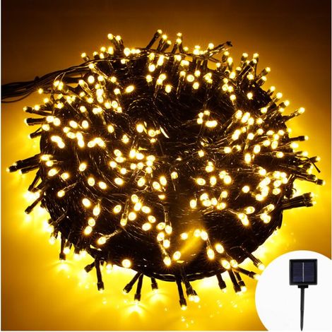 LED guirlandes solaires lumières de décoration de Noël lumières clignotantes guirlande lumineuse étoilée extérieur blanc chaud étanche 5 mètres 20 lumières (1/5)