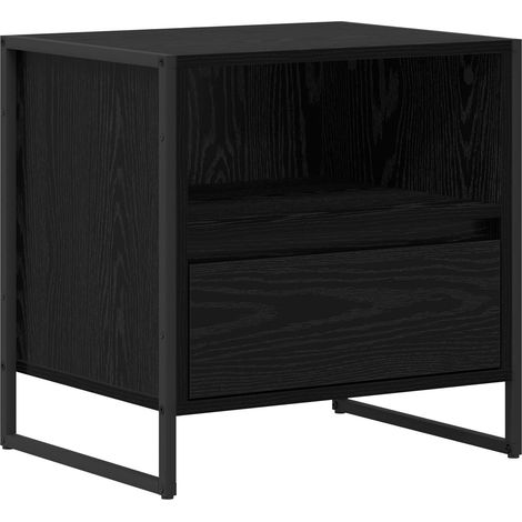 Maison Exclusive - Mesa de Noche con cajón Roble Negro 50 x 39,5