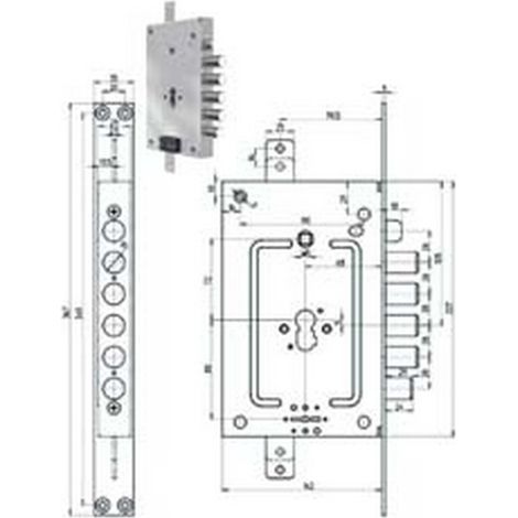 1PZ SERRATURA TRIPL. APPLICARE SCROCCO MULTIFUNZIONE P.E + D/M BLINDATE REV