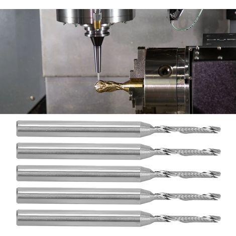 Einschneidiger Aluminium-Spiralfräser für CNC-Graviermaschinen, 3,175 x 1,5 x 12 mm (1/5)