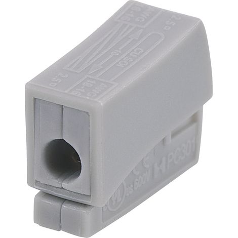 TRU COMPONENTS Leuchtenklemme flexibel: 0.5-2.5 mm² starr: 0.5-2.5 mm² Polzahl: 2 Grau 1 St.