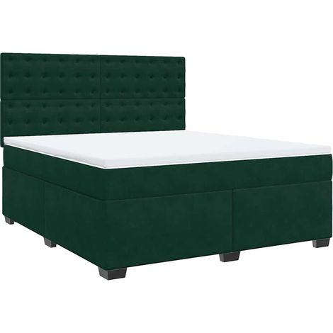 Maison Exclusive - Giroletto a Molle con Materasso Verde Scuro 180x200 cm Velluto
