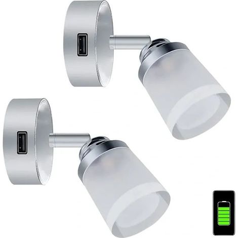 Lampe de lecture LED 12 V ACKERMAN avec port USB, spot mural tactile 3 W, lampe de chevet à intensité variable pour caravane, bateau ou camping-car. (1/5)