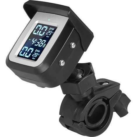 TPMS SystèMe De Surveillance De La Pression Des Pneus Solaire & Chargement USB, D’Alarme, 2 Capteur Externe De Pression Des Pneus, Universel pour Les Voitures Vans (1/5)