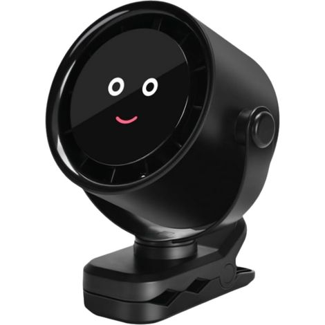 Ventilateur pince sans pale USB rechargeable 4000mAh 5 vitesses rotation 360° silencieux pour bureau camping noir (1/5)