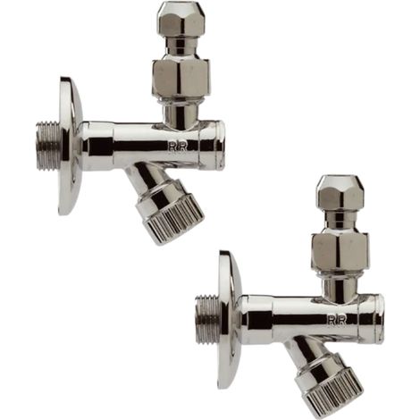 Rubinetto filtro smontabile ottone cromato con snodo e vitone per sottolavabo attacco 1/2x38x10 mm (quantita) pezzi 2 - confezione 1