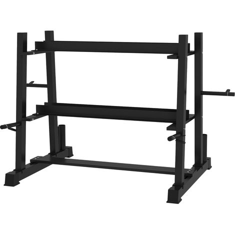 Soporte Para Mancuernas 3 Niveles Hasta 200 Kg Acero Negro 131X75X80 Cm (1/5)