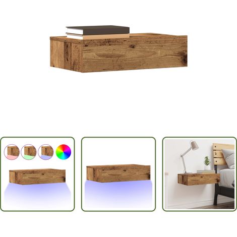 vidaXL Holzwerkstoff - Nachttisch Altholz-Optik 60x35 cm Holzwerkstoff (1/5)