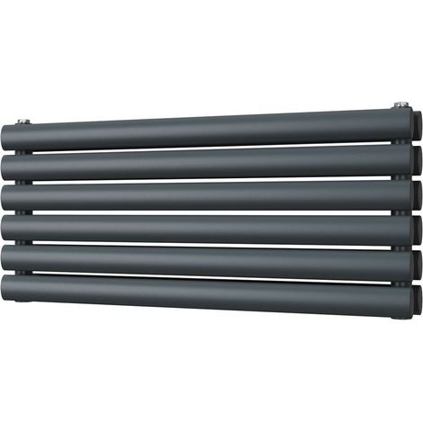 Omeara Axis - Anthracite Horizontal Radiator H348mm x W800mm Double Panel