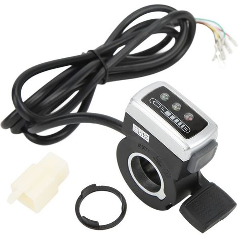Accelerator to the inch to 6 wires with on/off switch, indicator of battery, opening of 22mm for bicycle electric and scooter 24v (1/5)