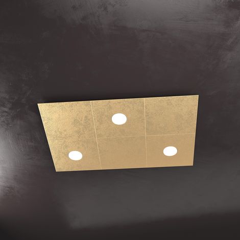 ECCENTRIC APPLIQUE-PLAFONIERA 3 LUCI + 3 DECORATIVO FOGLIA ORO 1156-3L3D-FO