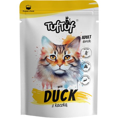 Aliment humide pour chat TufTuf Canard Sachet de 100 g Viande