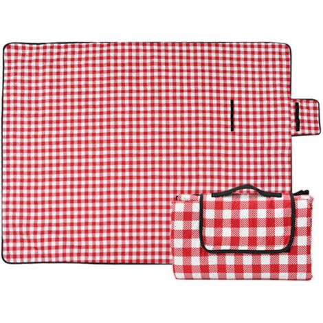 DEESSE SHOP-Couverture de Pique-Nique Tapis de Plage Imperméable 200 × 200cm,Tapis de Pique-Nique Léger et Lavable à Carreaux avec Poignée,Convient pour la Randonnée Voyage Camping en Plein Air,Parc (1/4)