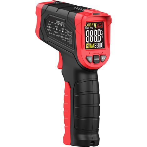 TASI Tragbares digitales berührungsloses Infrarot-Thermometer/Pyrometer mit 12:1-Farb-LCD-Bildschirm und Hintergrundbeleuchtung, Temperaturanzeige Celsius/Fahrenheit -50 bis 880 °C (-58 bis 1616 °F) (1/2)