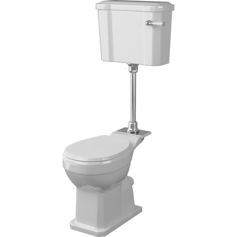 Madeley Traditional Mid Bramshall Toilet Pan with Cistern, Ceramic Flush Handle & Soft Close Seat in White by Balterley (1/5)