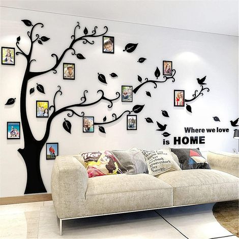 Boom Muurstickers 3D-DIY Familie Fotolijstjes Muursticker Wanddecoratie Woonkamer Slaapkamer - Stickers Muraux Arbre Sticker Mural Arbre de vie Decoration Murale pele Mele Photo Mural (1/5)