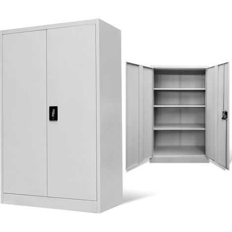 Armario de oficina de acero gris 90x40x140 cm vidaXL (1/2)