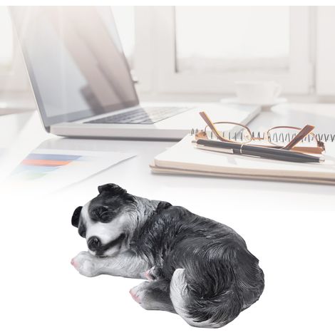 Figura decorativa de perro  Resina de alta calidad  Escultura realista de perro para jardín y oficina  Dimensiones: 19 cm  1 unidad (1/5)