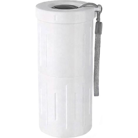 Gobelet à graines portable pour graines de tournesol. Grignotage propre et facile à nettoyer, idéal pour le bureau ou les voyages en voiture (blanc). (1/4)
