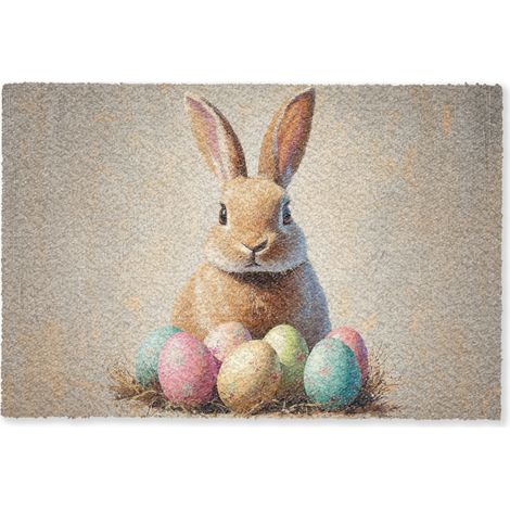 FELPUDO Conejo de Pascua - Pastel - Huevos 60x40 cm (1/5)