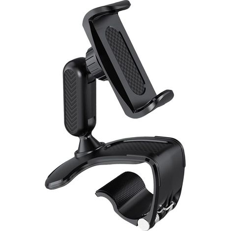 Support Téléphone Voiture Rotatif 360° avec Pince Réglable, Socles de Téléphone Voiture pour Tableau de Bord, Rétroviseur (1/5)