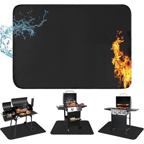 Sous Grill Mats pour Grill en plein air. Double-Sided Fireproof. imperméable huile-proof BBQ Mat pour Sous Grill. Deck. Patio Herbe Protecteur. Fire Pit Mat Cheminée Mat.122cm x 76cm (1/5)