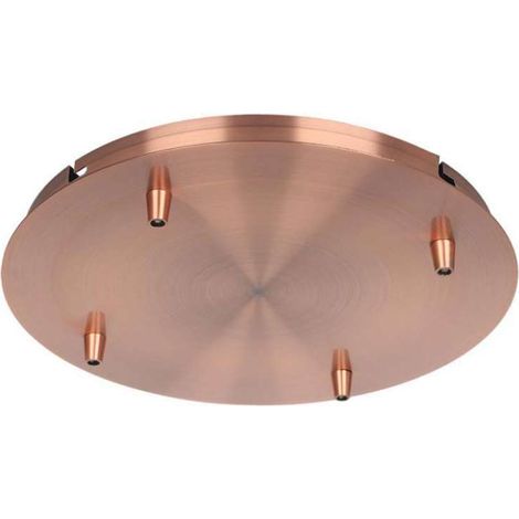 V-TAC Rosone per Lampadario in Acciaio d:300h:25mm con 4 Fori Colore Rame
