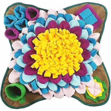Alfombra olfativa para perros, almohadilla de fieltro con flores de colores para que los perros busquen premios y entrenen su olfato. (1/5)