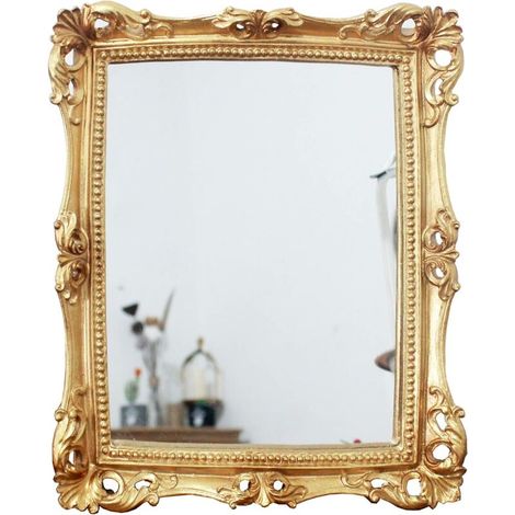 Miroir décoratif Vintage, Miroir de Table Mural en Or Antique carré(24 x 28 cm)