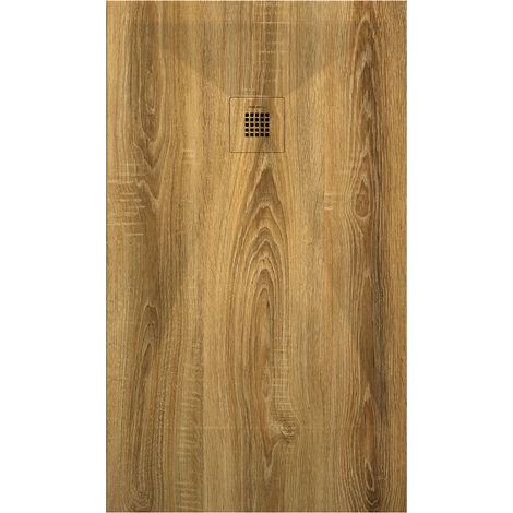 Receveur de douche Chêne, finition Lisse Stone 3D, grille de couleur - 110 x 90 cm (1/4)