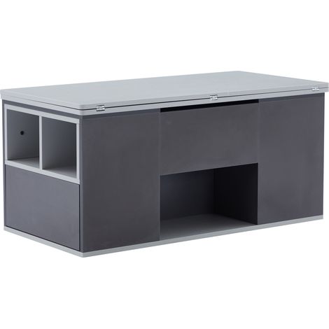 Tavolino da salotto elevabile multifunzione grigio 100 x 51 x 47 cm HOMVRA (1/5)