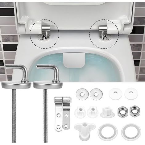 WC-Sitzscharnier-Set – Edelstahl, mit Montagematerial, universell (1/4)