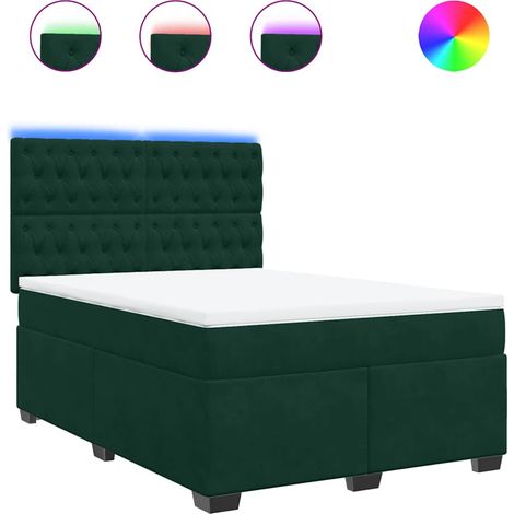 Maison Exclusive - Giroletto a Molle con Materasso Verde Scuro 140x200 cm Velluto
