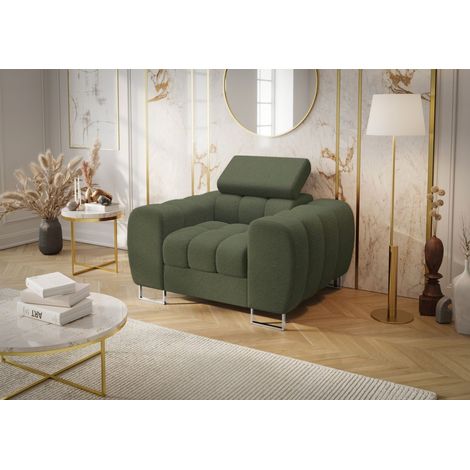 Sessel Designersessel BASTIEN in Stoff Aragon Grün