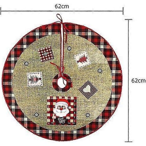 62 cm rote Weihnachtsbaumdecken mit Weihnachtsmann- und Elchmotiv, Weihnachtsbaumteppich, Dekoration für Zuhause, Neujahr 2023 (1/4)