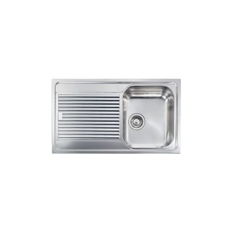 CM 011243.D1.01.2016 ZENITH Lavello da Incasso 1 Vasca con Gocciolatoio a Sinistra Acciaio Inox Satinato (86x50 cm) colore Inox (1/5)