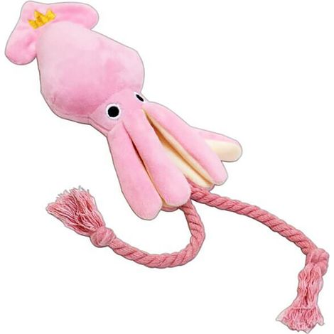 Peluche interactive pour chien avec corde, en forme de pieuvre mignonne et aux couleurs vives, idéale pour les chiens et chats. (1/5)