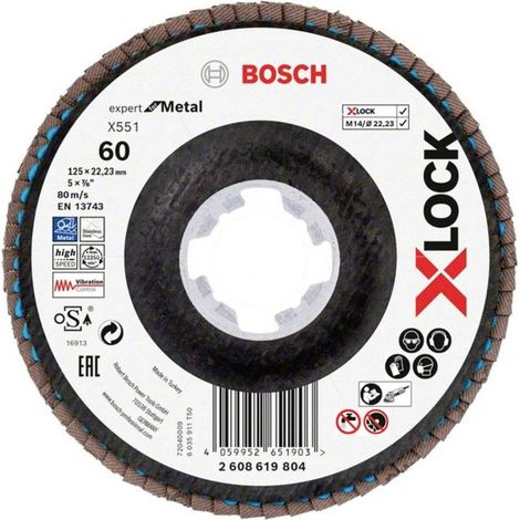 Bosch X-LOCK-Fächerschleifscheibe X551, Expert for Metal, K: 60, Scheibend.: 125 mm - 2608619804 (1/2)