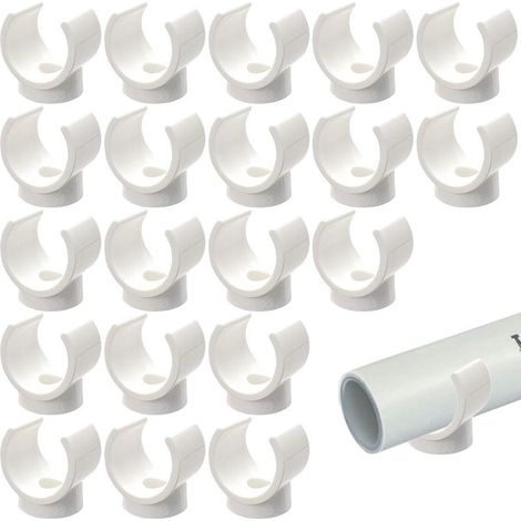 Clips PEX de 16 mm, supports de tuyau à suspendre, 20 pièces de crochets en U, supports de tuyau d’eau, colliers de tuyau, écrou à douille, tuyau vide adapté pour vissage (1/5)