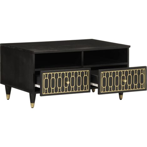 Table basse Table de salon Table de café 80x54x40 cm bois de manguier massif (1/5)
