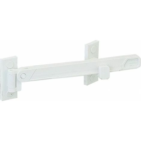 Thirard – Entrebailleur de fenêtre 1 ou 2 vantaux blanc – Acier et polyamide chargé verre – 14 positions d'entrebaillement – Fixation sans perçage