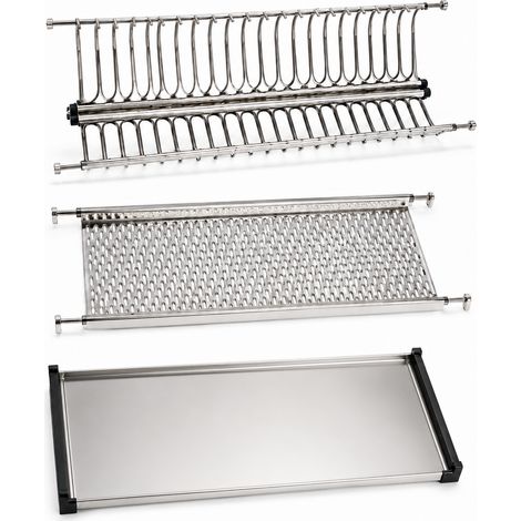 Scolapiatti Inox 56 cm da Pensile con Vaschetta Raccogligocce Default (1/5)