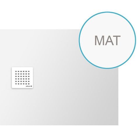 Receveur de douche FLEXIA en marbre coulé 150x80cm, découpable selon vos demandes, blanc mat (1/3)