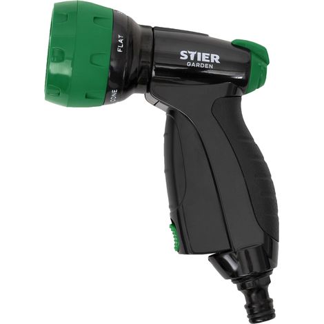 STIER Metallbrause Multi-Jet, Handbrause, Hochdruckgarten Spritzpistole, einstellbare Durchflussmenge (1/4)