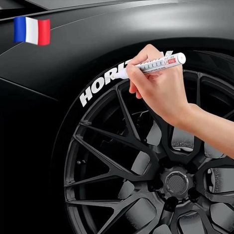 Marqueur permanent blanc – stylo peinture étanche pour pneus, verre et pierre (1/4)
