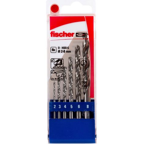 Fischer  juego  brocas  metal  HSS-G  2  8  mm  6  piezas  -  536602 (1/2)