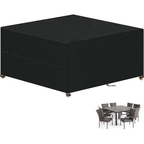 Housse de protection imperméable pour mobilier de jardin 220x220x85cm en tissu Oxford 420D (1/5)