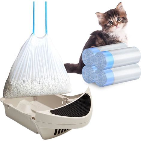 Katzenstreubeutel – 13 x 16 Zoll – 1,2 Mil Dicke – Kordelzugverschluss – Kompatibel mit Litter-Robot 3 und 4 – 80 Stück (1/5)