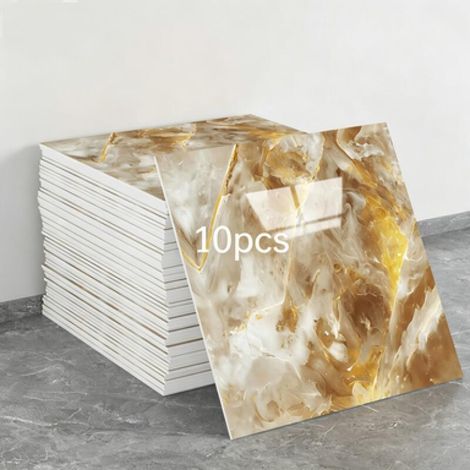 Un juego de 10 paneles de papel pintado autoadhesivos con estampado de mármol (no son azulejos reales, dimensiones: 30 x 30 cm). (1/5)